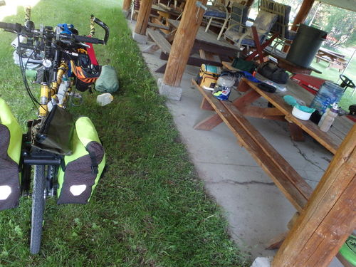 GDMBR: We had breakfast in the Squirrel Creek Picnic Pavilion.